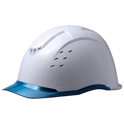 Helmet for Work PC Clear Visor with Ventilation Hole Rain Guard SC13PCLV RA with KP [Midori Anzen] White/Blue