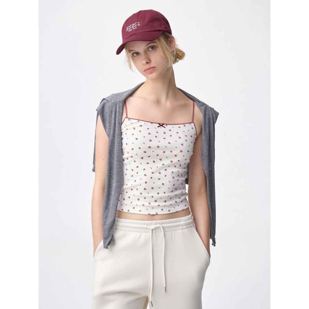 

Gu By Uniqlo Cotton Blend Cropped Camisole Dry Rose 10 PINK/M