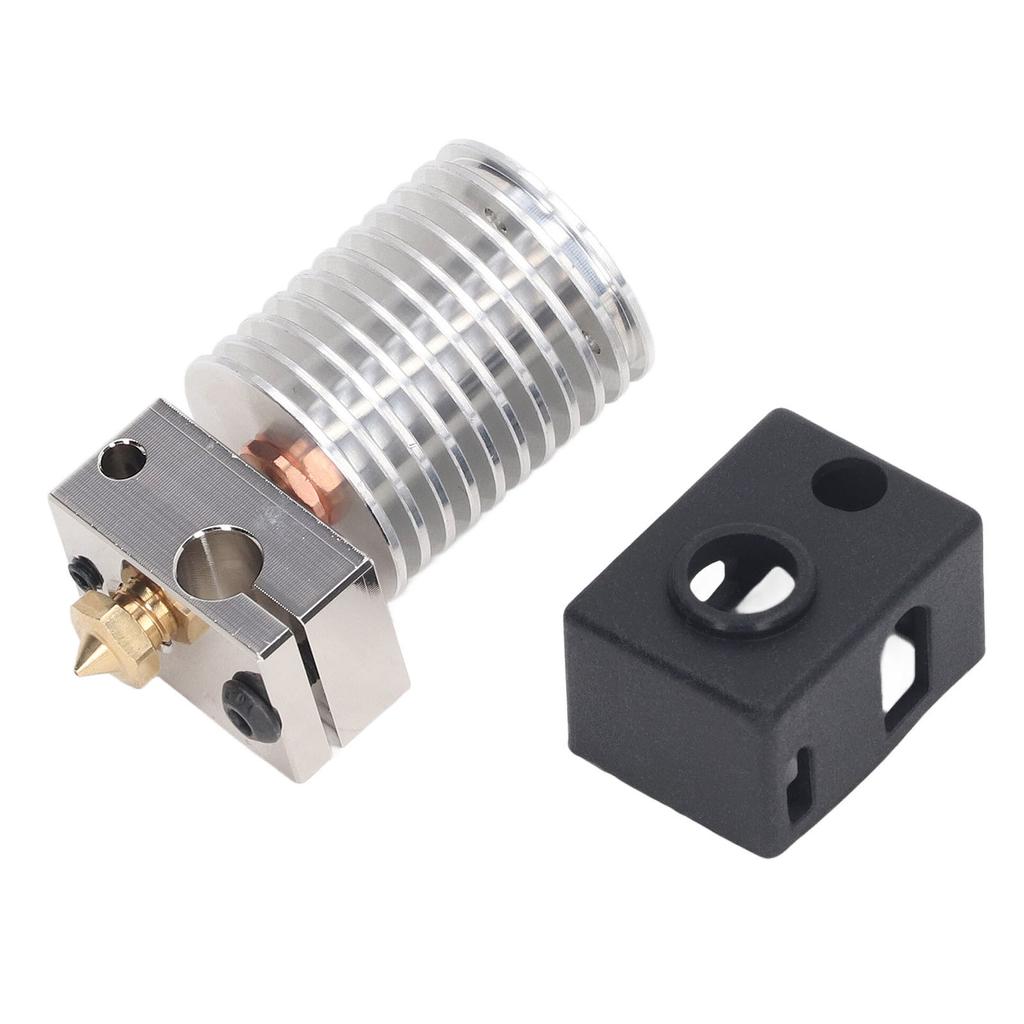 3D Printer Hotend Upgrade Kit with 0.4mm Brass Nozzle Heating Block Bimetal Pipe Silicone Cover