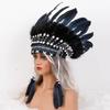 Comfortable Soft Native American Style Indian Feather Headband Headdress Halloween Accessories Customizable Color Size