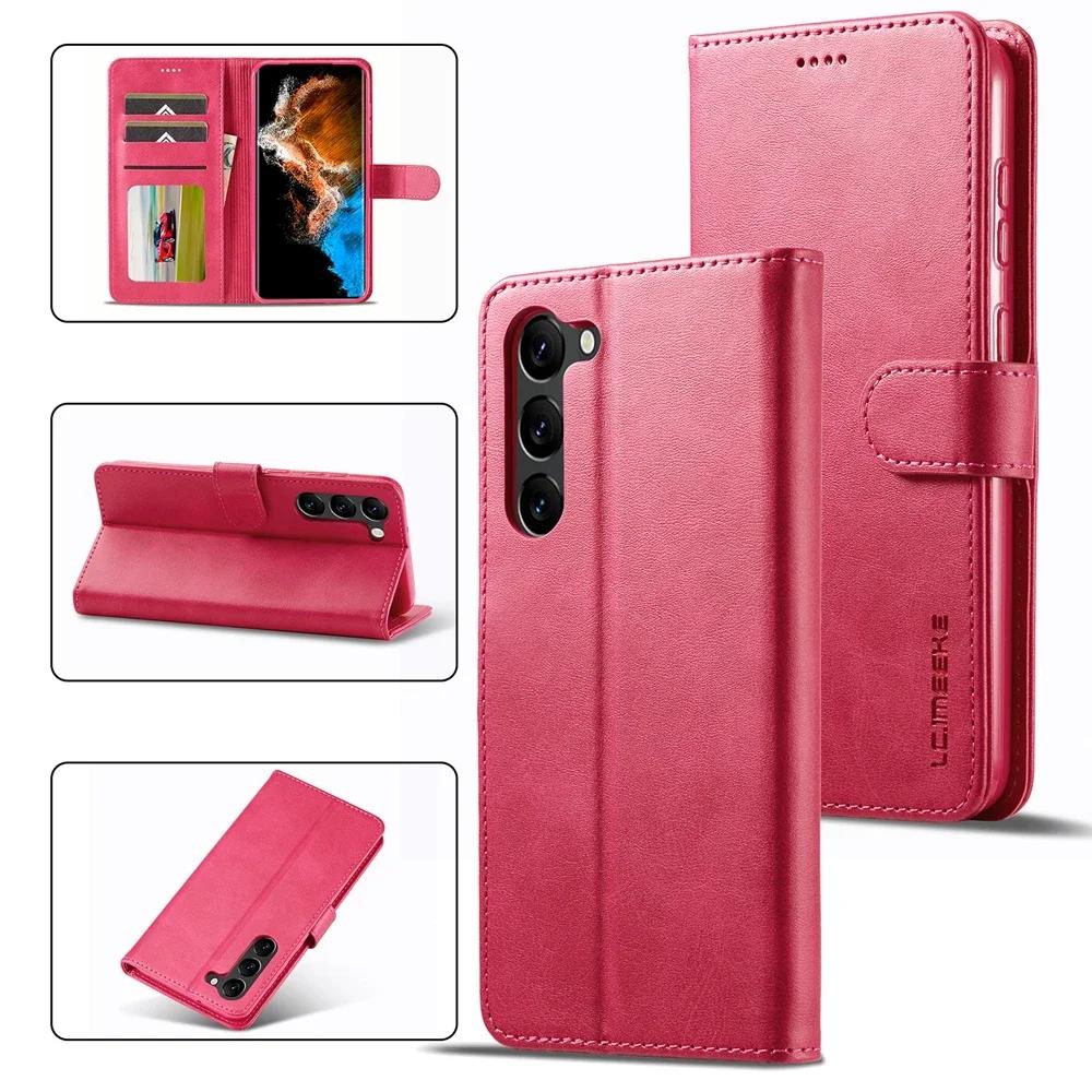 Leather Wallet Phone Cover Magnetic Flip Case Cards Slot For Samsung Galaxy S25 S23 Ultra S24 S22 Plus S21 FE A34 A54 A55 A14 A15