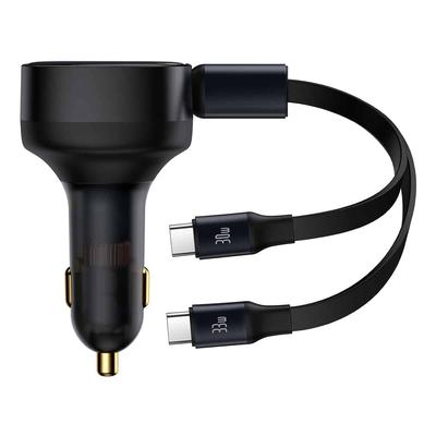 2in1 Car Charger 33W 2x USBC Enjoyment Black