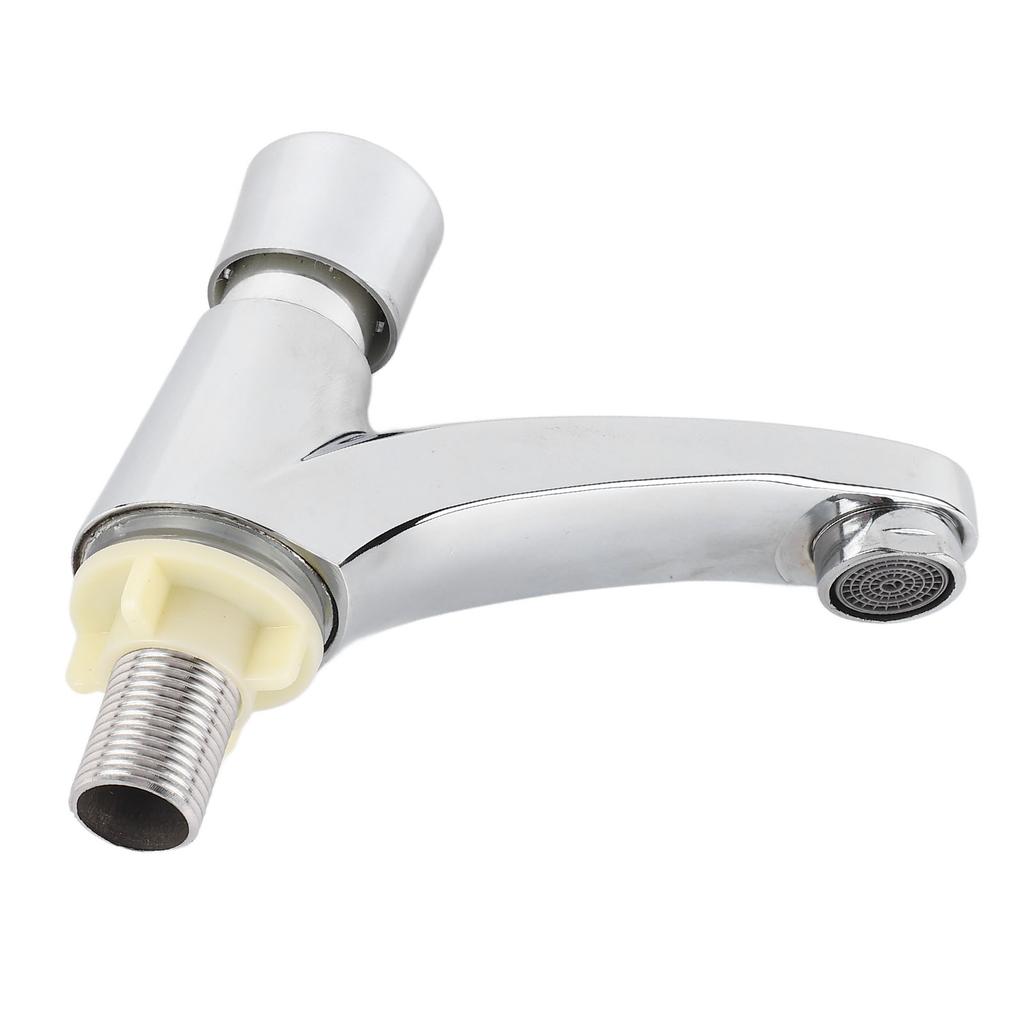 Time Delay Basin Sink Faucet Copper Alloy Push Switch Water Saving Tap for Home Kitchen Bathroom