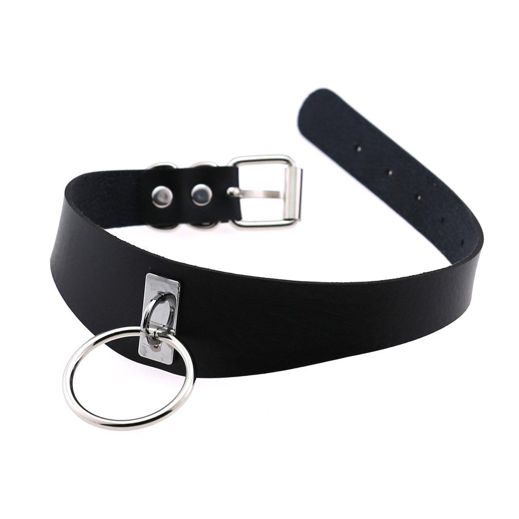 Harajuku Hip-Hop Punk O-Ring PU Leather Necklace Collar