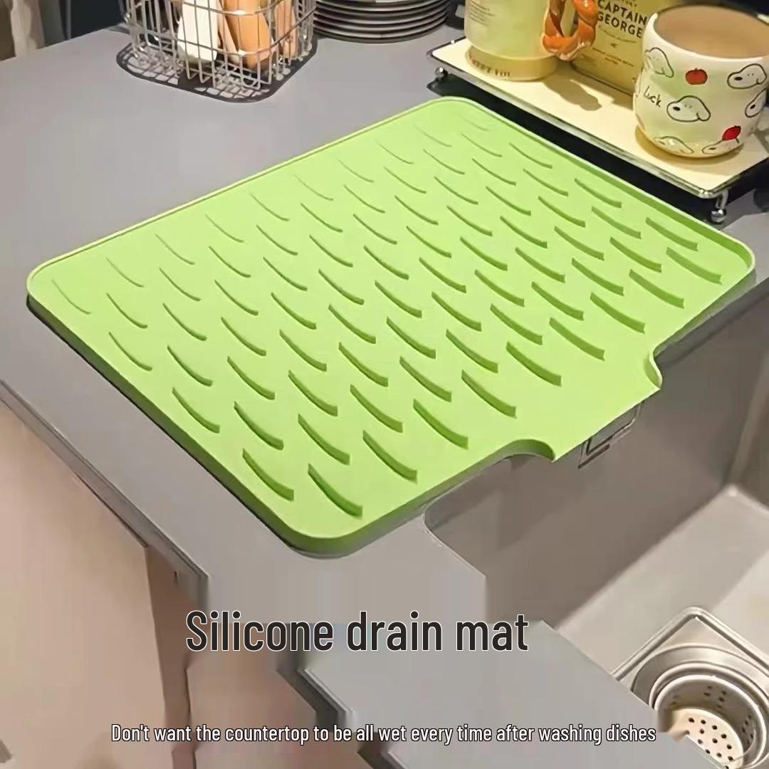

Silicone Folding Draining Mat: Large Heat-Resistant, Non-Slip Kitchen Drying Pad