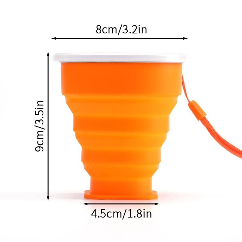 Outdoor Silicone Folding Cup with Lid: Portable for Camping, Hiking & Travel