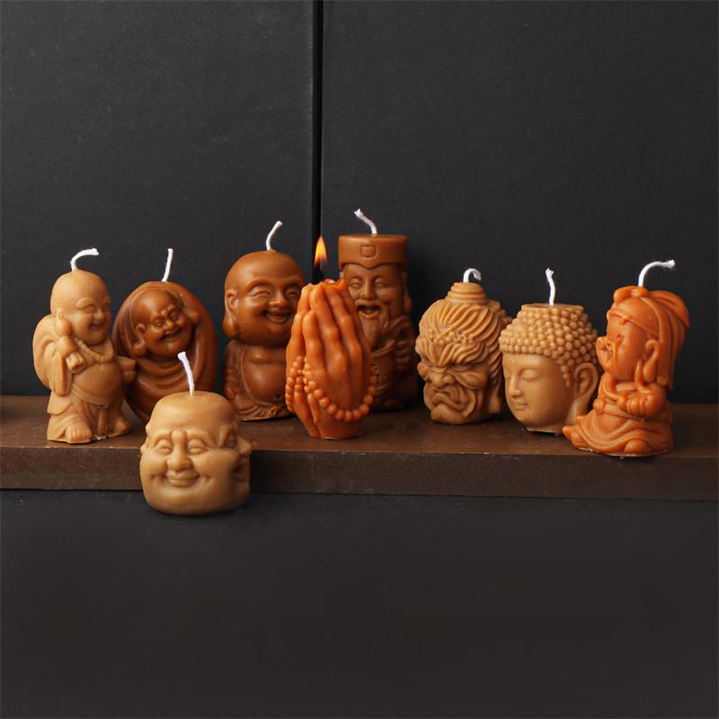 3D Maitreya Buddha Candle Silicone Mold DIY Buddha Statue Resin Gypsum Concrete Mold Mould Home Garden Decorations Craft Mold