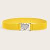Minimally Heartshaped Designed Buckle Women Casual Elastic Waistband Daily For