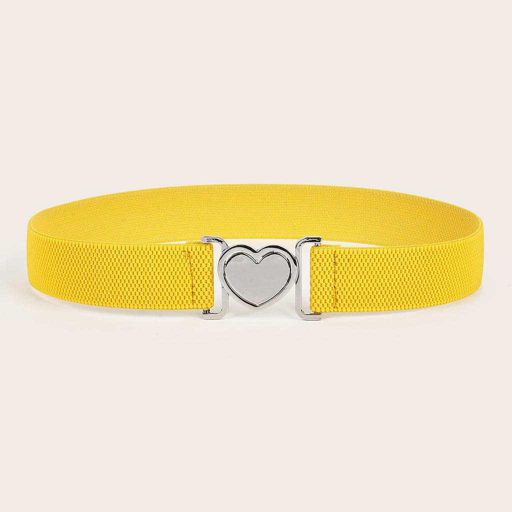 Minimally Heartshaped Designed Buckle Women Casual Elastic Waistband Daily For
