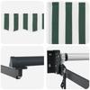 Electric Retractable Awning In Green White and Anthracite 4 X 3 M