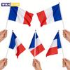 Francja Flaga Ręczna Mała Francuskie Flagi Narodowe na Patyku, Mini Flagi do Machania na Puchar Świata Wydarzenia Sportowe Dekoracja Imprezowa