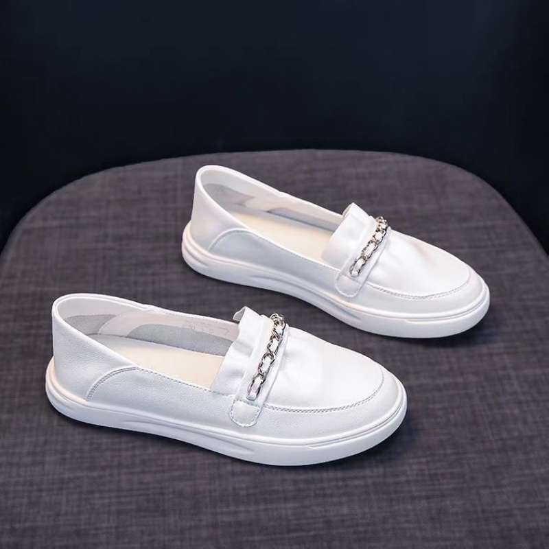 Little White Shoes Women's Shoes Spring and Autumn 2025 New Flat Bottom Shallow Mouth One Pedal Shoes Doudou Casual Single Shoes Pregnant Women
