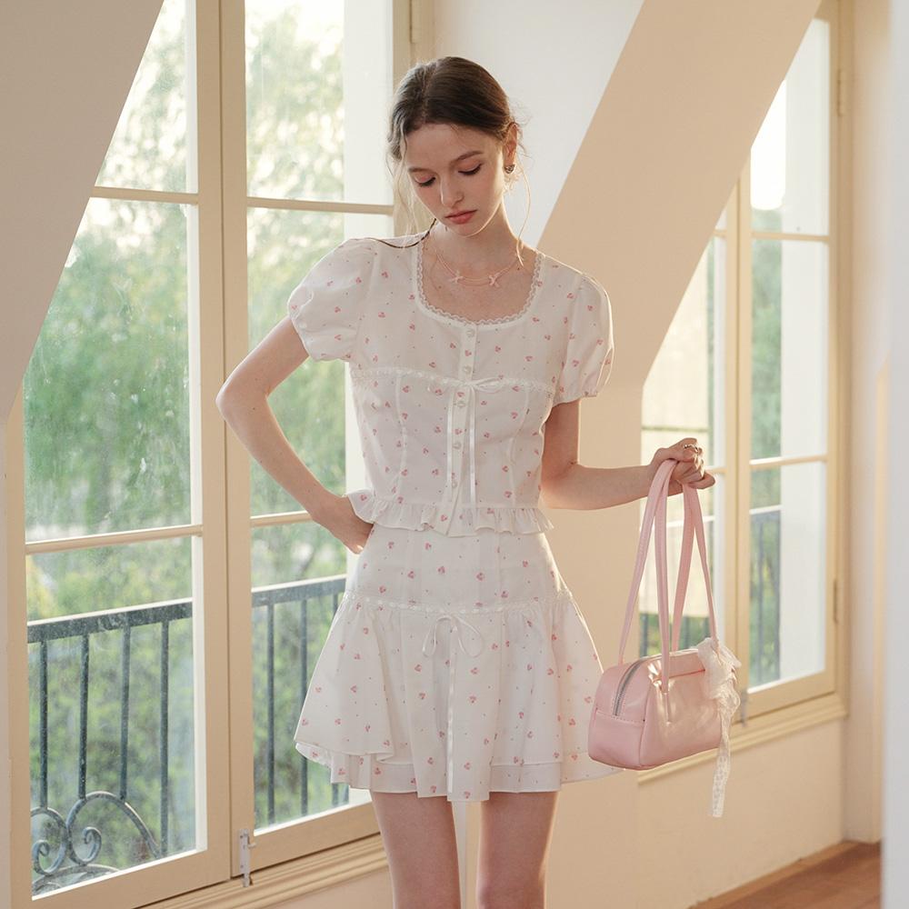Ceme Adu Cest_Pure Floral Ribbon Layer Skirt