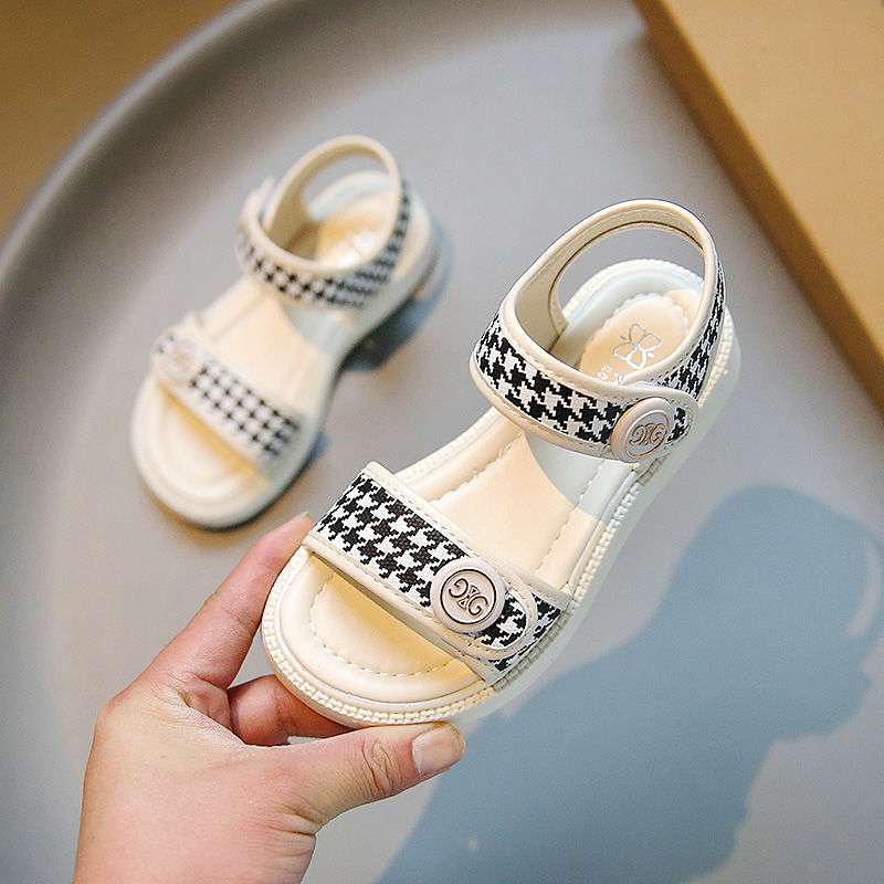 

Девочки сандалии в британском стиле 2025 лето новые маленькая девочка мода мягкая подошва пляжная обувь детские сандалии в стиле принцессы size 26/shoe inner length 16.2cm