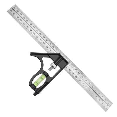 Régua de ângulo de combinação de aço inoxidável ajustável de 12 polegadas 300 mm Ferramentas de medição de 45/90 graus