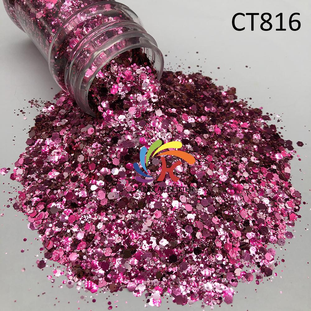 Polyester Glitter Metallic Chunky Mixed Glitter Bulk for Nail Art Epoxy Resin Crafts Christmas Decorations