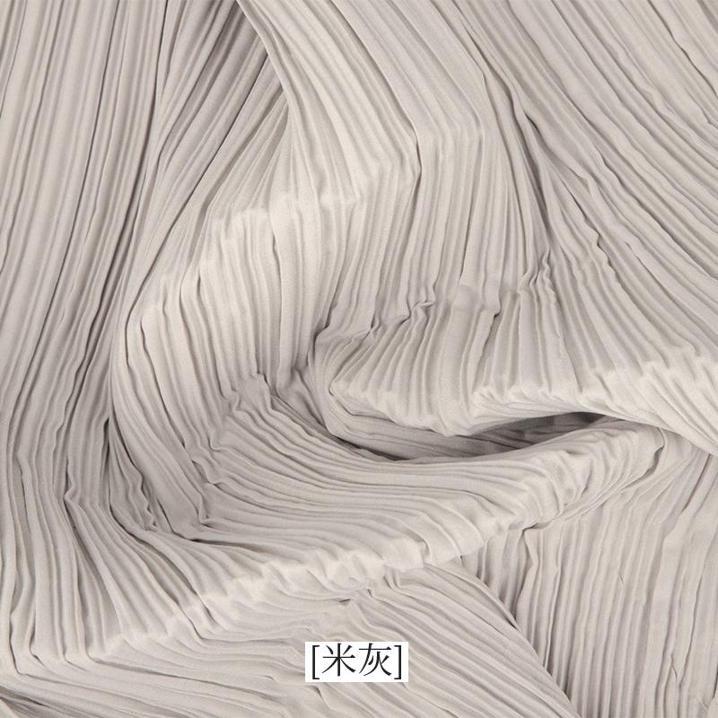 diy sewing wrinkled textile plain black white blue red pleated designer fabric by the meter for dress clothing background cloth