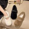 Thick-soled Mao Mao Shoes Women's New Autumn and Winter Models with Flat-soled Laden Shoes Shallow-mouth Doudou Shoes