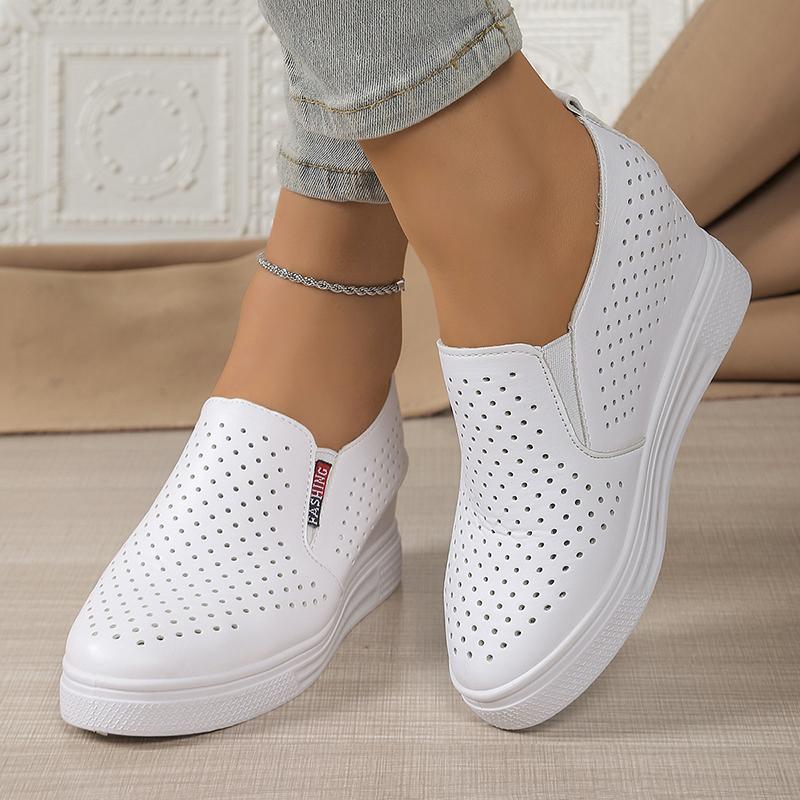 

Туфли на толстой подошве со скрытым танкеткой для женщин, однотонные дышащие повседневные кроссовки, женские удобные белые кроссовки на платформе 39 чёрный