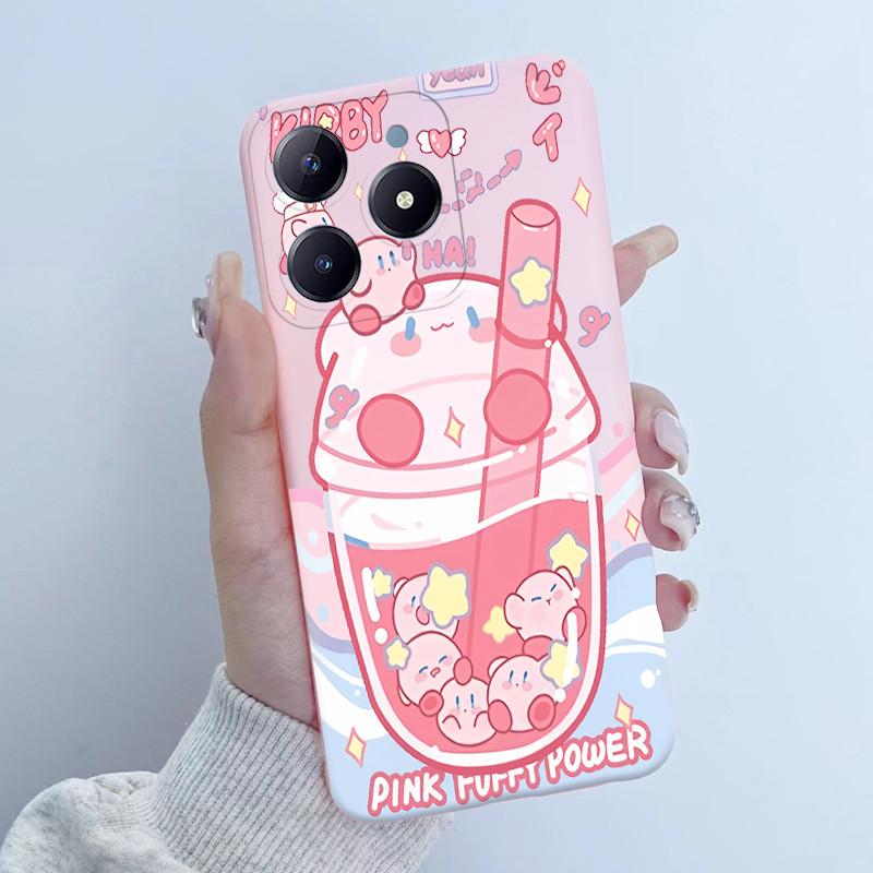 Para Realme C61 C63 Funda de Teléfono Diseño de Niña con Flores Silicona Suave TPU Carcasa Trasera para Realme Narzo N63 C 63 Fundas RealmeC61