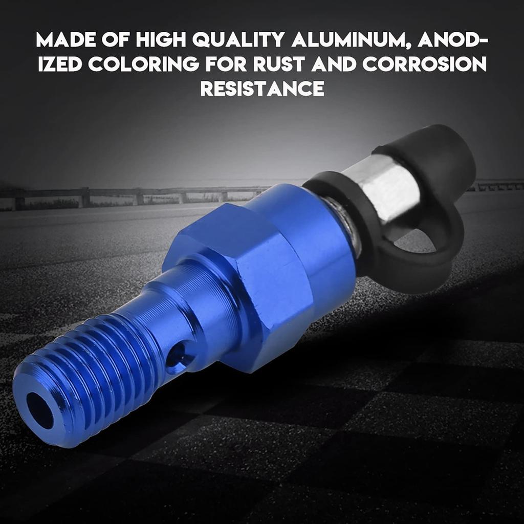Banjo Bolt Nipple, Banjo Bolt Bleed Screw, M10x1.25mm Motorcycle Brake Master Cylinder Caliper Bleed