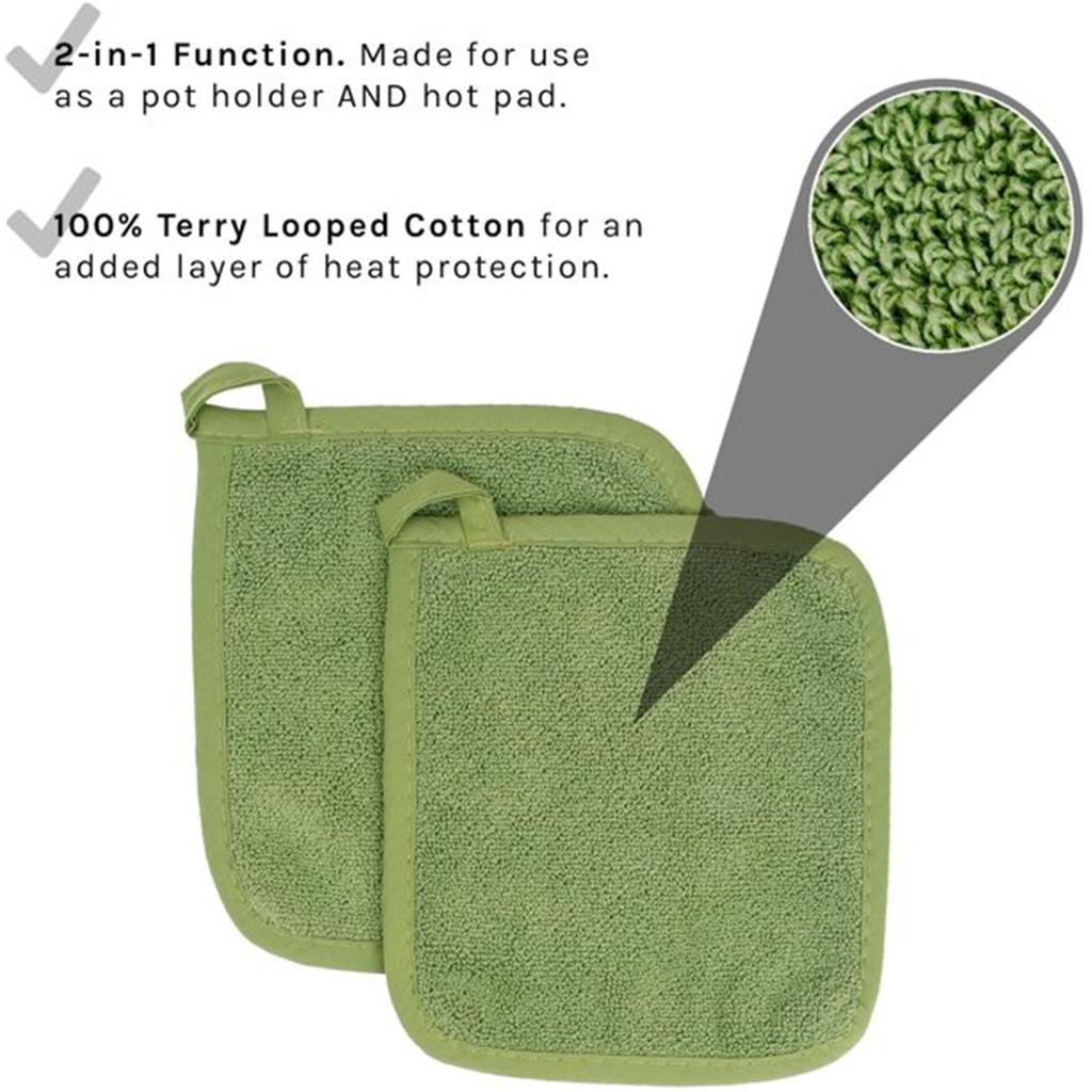 Cotton  Cloth Pot Holder Set Microwave Oven Gloves Kitchen High Temperature Anti-Scalding Thick Cotton Gloves  (Set Of 2), 13x6 Inch