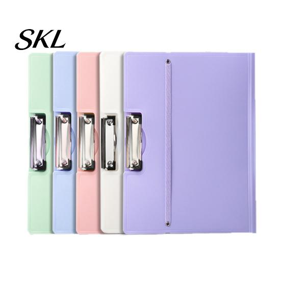 Wear-resistant File Holder Folder for A3 Size Paper, Document Organizer with Metal Plastic Clip, Solid Color Clipboard Home School Office Supplies