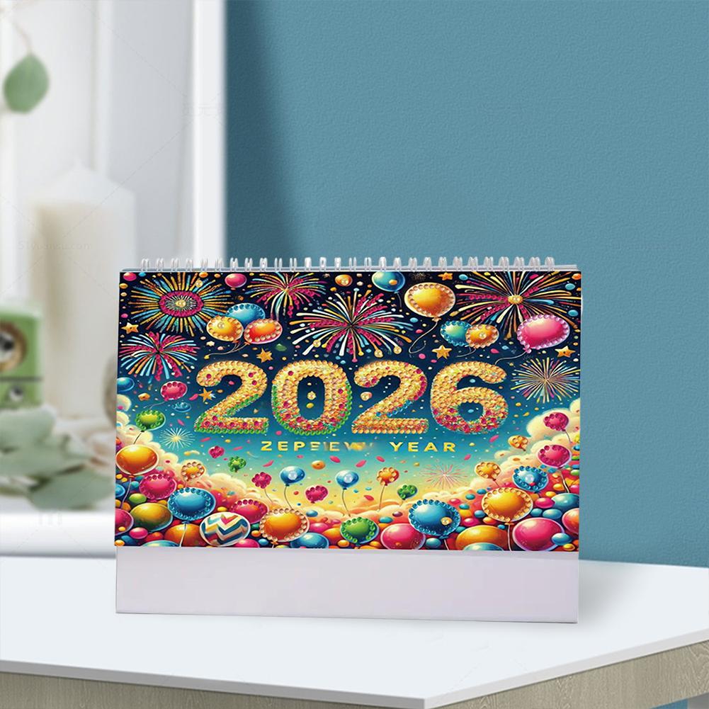 5D/DIY Calendar Shiny Rhinestones Decor Calendar Multi-Purpose Crystal Painting Desk Calendars Kit for Wedding Birthday Holiday
