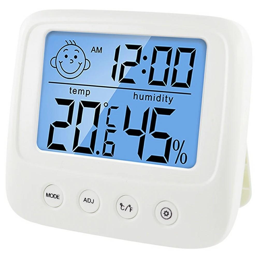 

E0828S Smile Face Digital Alarm Clock Multi-Function Household Thermometer Hygrometer (With Backlit) A