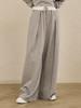 NOUVE Double Waist Wide Pants - M.Gray