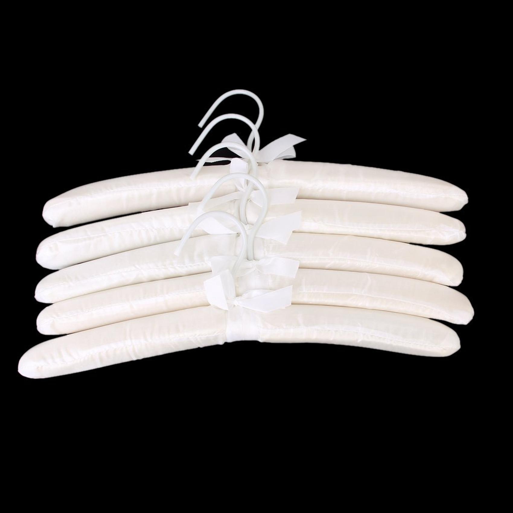 10 X White Satin Padded Clothes Hook Hanger белый