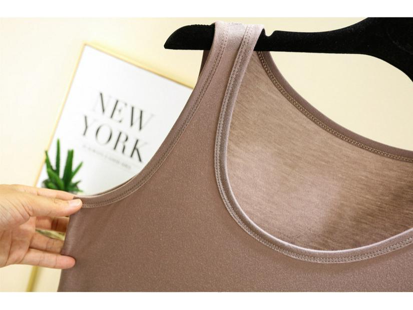 Kvinners sommer tynn modal U-hals slankende tanktopp