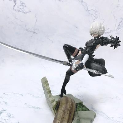 24cm Nier: Automata 2b Kampfhaltung Sammlerstück PVC Figur Mechanische Lebensform Statue Schreibtischdekoration Für Gamer Anime Modell