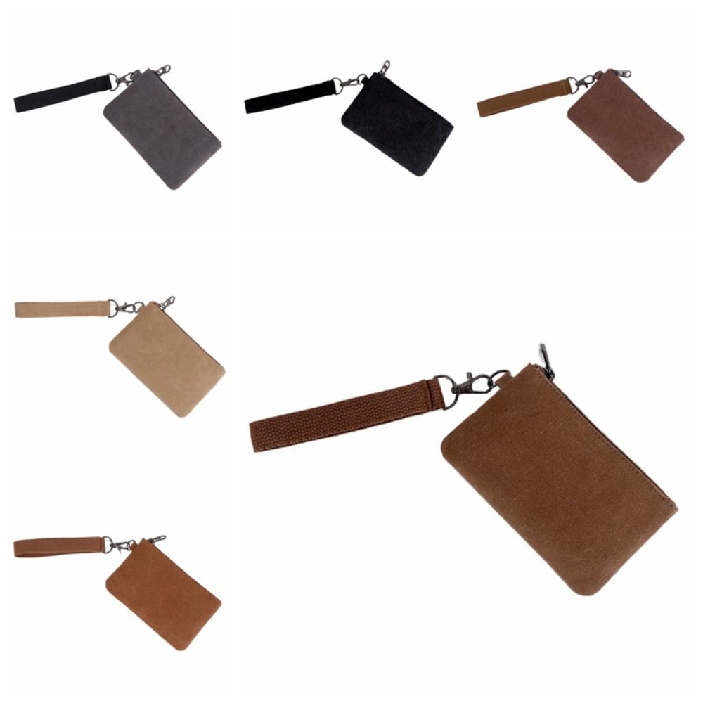 Korean Style Small Item Bag Wrist Bag Card Storage Bag Soft Canvas Coin Purse Travel