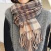 Imitation Kaschmir dicker Schal Damen Herbst Winter karierter warmer Schal