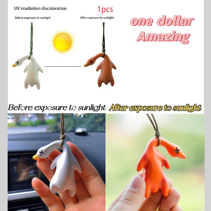 Rearview Car Mirror Decorative Pendant Uv Color Changing Mounted Roasted Duck Pendant Decorative Mirror Car Decoration Pendant