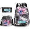 Printed Schoolbag Three-Piece Set, Primary And Secondary School Schoolbag, Backpack, Shoulder Bag, Pencil Bag.