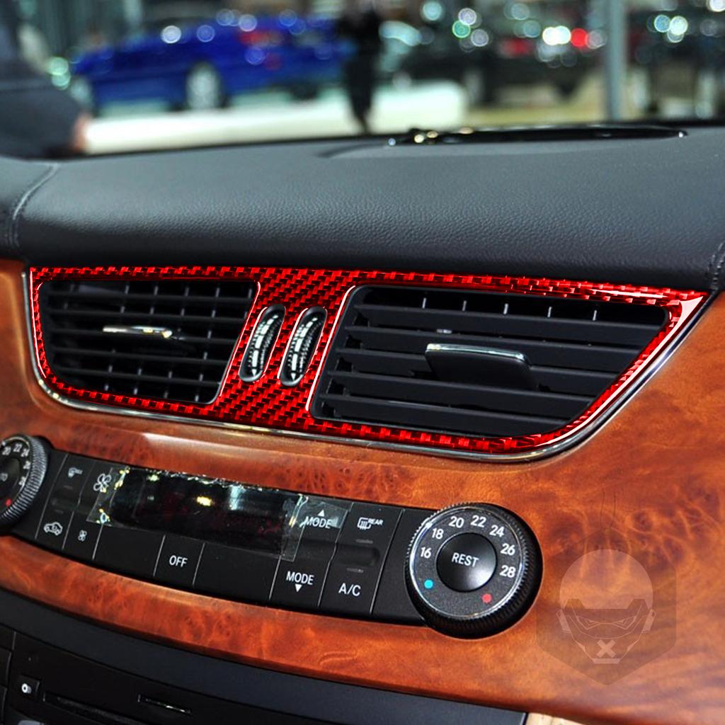 For Mercedes-Benz CLS C219 2004-2009 Central Control Air Outlet Sticker Cover Trim Carbon Fiber Interior Styling