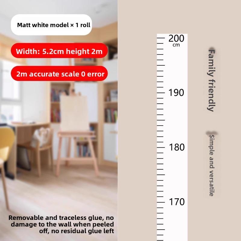 A 2-meter-long, Waterproof, Removable, Non-damaging, Transparent Height Measurement Sticker for Children's Custom-made High Walls