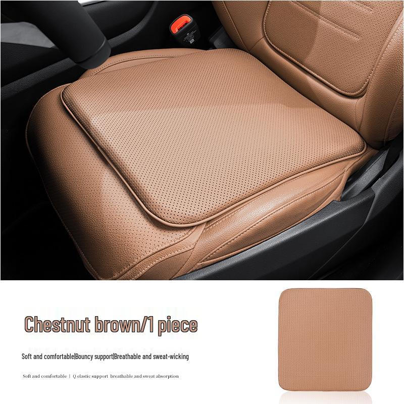 Breathable Nappa Leather Car Seat Cushion - Non-slip, Universal Fit for All Seasons