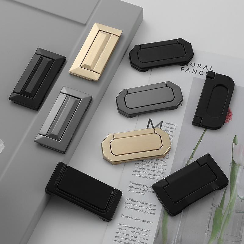 Black Zinc Alloy Concealed Handle Bedside Table and Wardrobe.