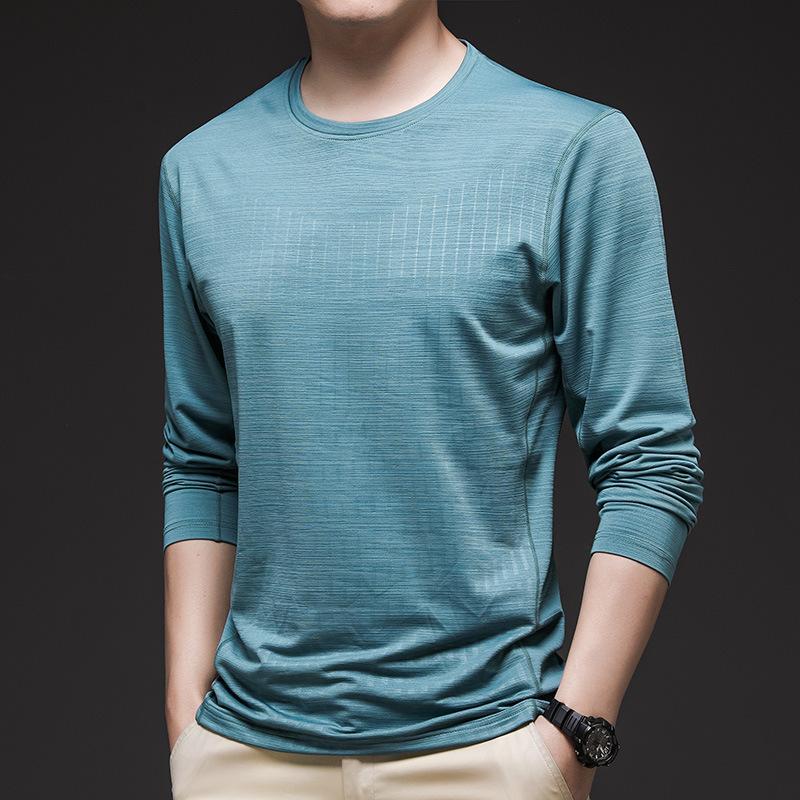 New Spring and Autumn Tops Thin T-shirt Youth Slim Sportswear Round Neck Long Sleeve T-shirt Top