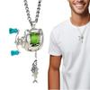 Men Women Mini Fishing Reel Jewelry Set Line Wheel Pendant Necklace Fashion Sporty Outdoor Fishing Jewelry Gift for Anglers