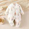 Quilted Warm Cotton Newborn Jumpsuit - Thickened Winter Baby Bodysuit