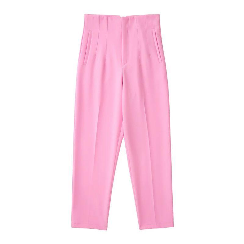 Cigarette Pipe Commute Leisure Candy Color Slim Looking Ankle-Length Pants