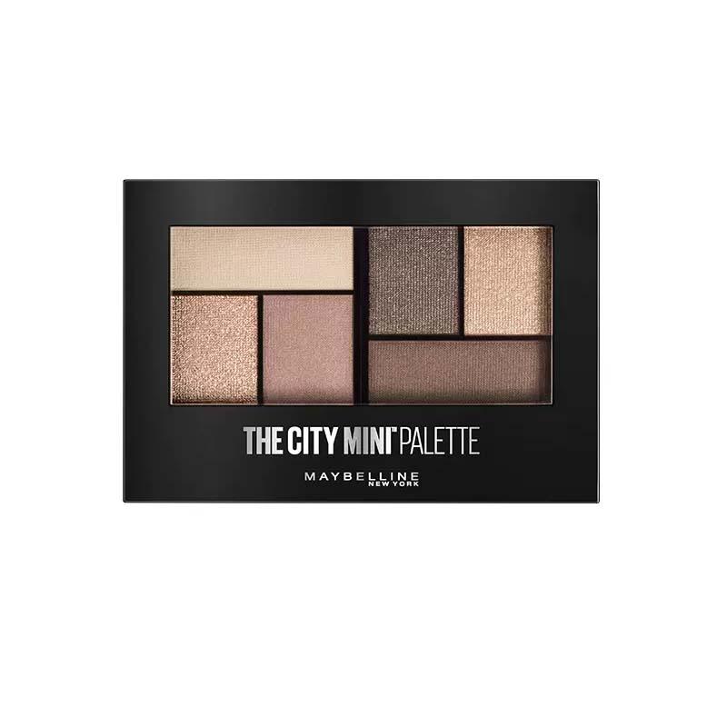 Maybelline The city mini  палетка теней для век натуральная коррекция взгляда Шестицветная палетка теней цвета Розовой фасоли- ленивый момент коричневый