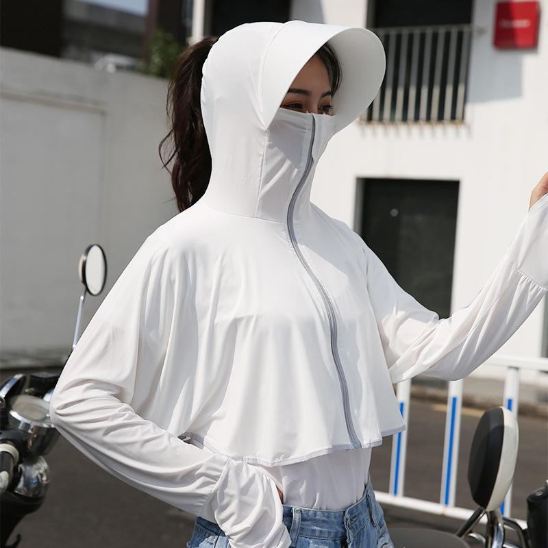 Women’s Ice Silk Sun Protection Jacket UV Protection Lightweight Breathable Batwing Loose Fit Summer Sun Cover for Cycling