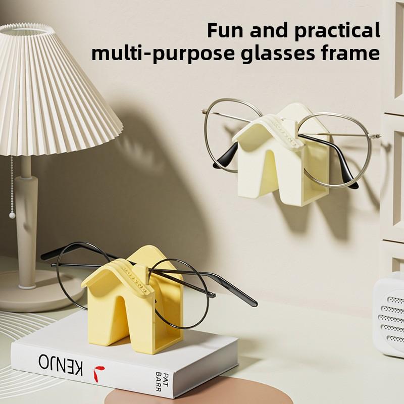 Non-slip Wall-mounted Silicone Air Cushion Anti-slip Design Storage Rack for Items, Fun Eyeglass Holder