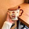 Mug with Lid Spoon High Value Ceramic Cup Niche Goblet Couple's Water Cup Household Coffee Breakfast Cup