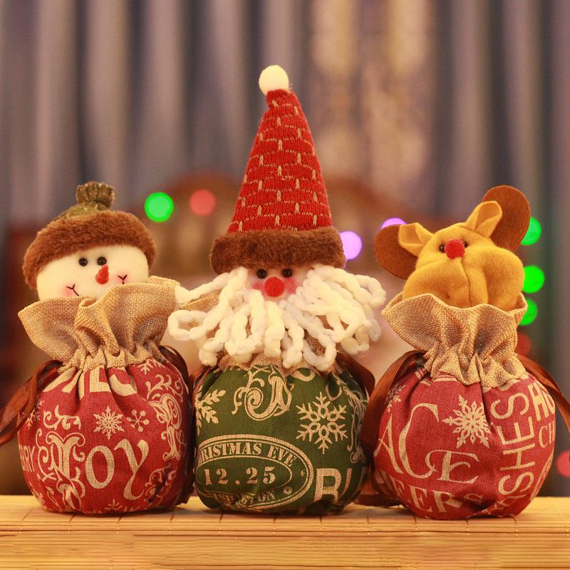 Christmas Gift Candy Bag Gift Bag, Christmas Daily Necessities Props, Santa Claus Golden Velvet Backpack Bag